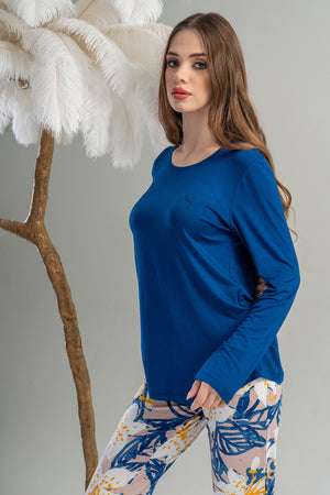 KADIN VISCON UZUN KOL PIJAMA TAKIM 202064 - Vienetta1.GrupINDIGO