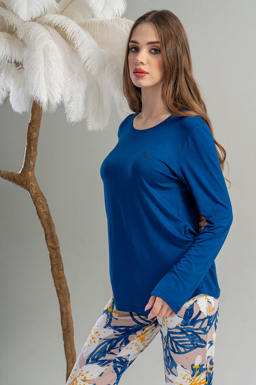 KADIN VISCON UZUN KOL PIJAMA TAKIM 202064 - Vienetta1.GrupINDIGO