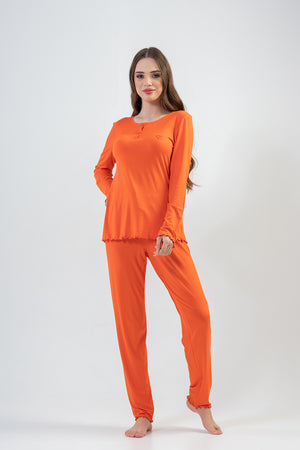 Woman Salmon Pyjama Set
