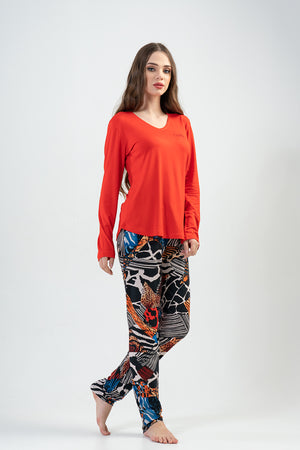 KADIN VISCON UZUN KOL PIJAMA TAKIM 202075 - Vienetta1.GrupY.NARCICEK