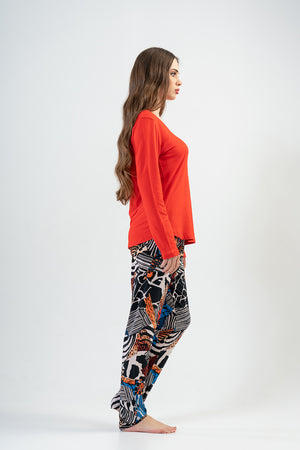 KADIN VISCON UZUN KOL PIJAMA TAKIM 202075 - Vienetta1.GrupY.NARCICEK