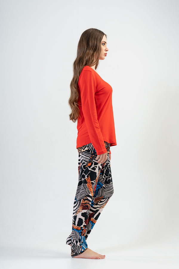 KADIN VISCON UZUN KOL PIJAMA TAKIM 202075 - Vienetta1.GrupY.NARCICEK