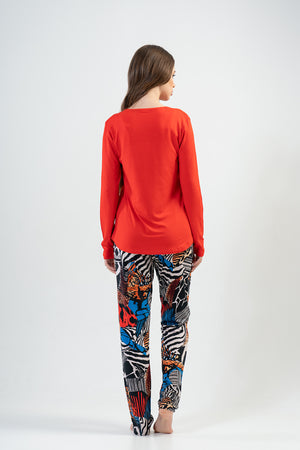 KADIN VISCON UZUN KOL PIJAMA TAKIM 202075 - Vienetta1.GrupY.NARCICEK