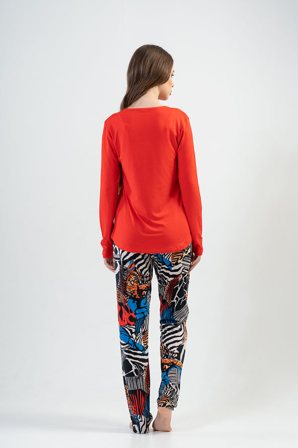 KADIN VISCON UZUN KOL PIJAMA TAKIM 202075 - Vienetta1.GrupY.NARCICEK