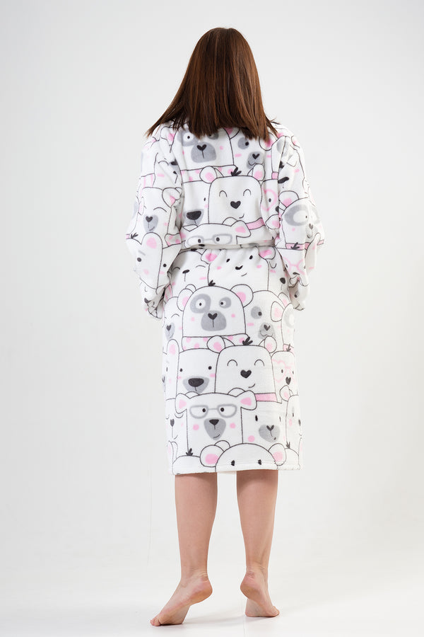 Woman Big Size Bright White Dressing Gown