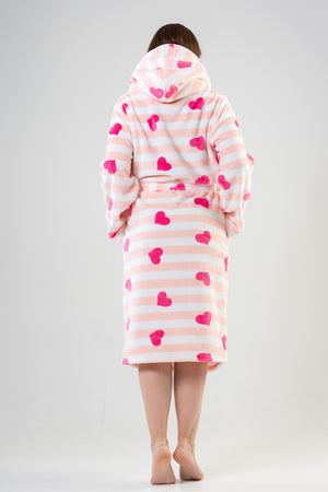 Woman Big Size Softy Heart Dressing Gown