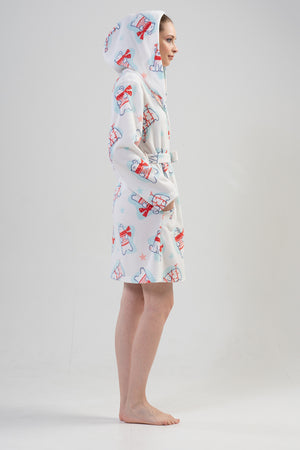 Woman Fleece Winter Dressing Gown
