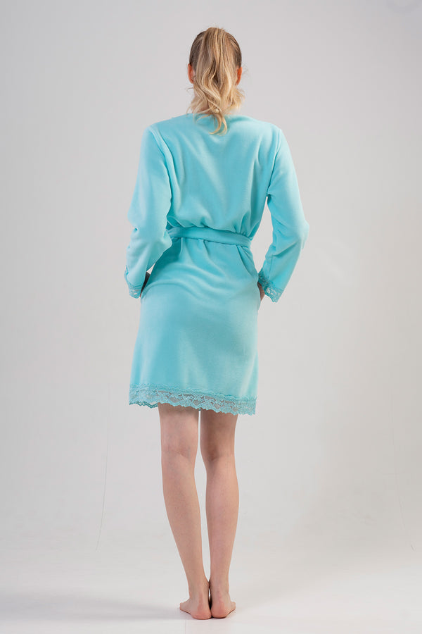 KADIN POLAR UZUN KOL DANTELLI KISA CEPLI SABAHLIK 203039 - Vienetta1.GrupMINT