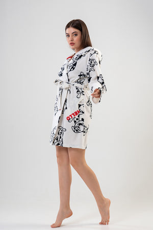 KADIN POLAR KAPSONLU UZUN KOL KISA SABAHLIK 203043 - Vienetta1.GrupBRIGHT WHITE