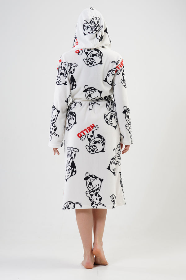 KADIN POLAR KAPSONLU UZUN KOL UZUN SABAHLIK 203044 - Vienetta1.GrupBRIGHT WHITE