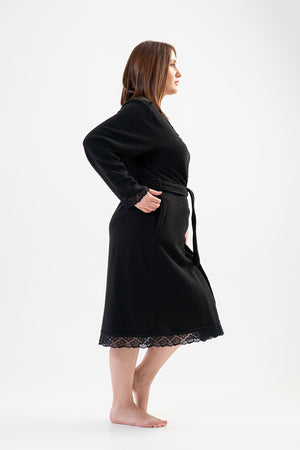 KADIN POLAR XXL UZUN KOL SABAHLIK 203046 - Vienetta1.GrupSIYAH