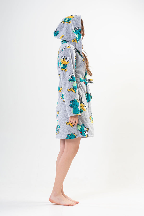 KADIN POLAR KAPSONLU CEPLI KISA SABAHLIK 203187 - Vienetta1.GrupGRAY MELANGE