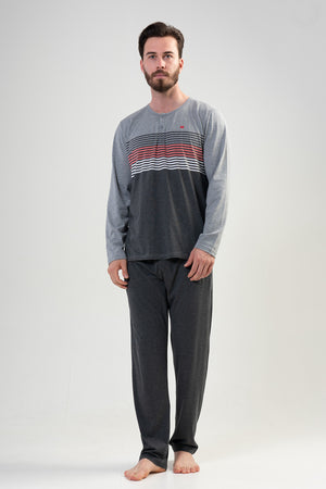 CEPLI ERKEK P.SUPREM XXL PATLI UZUN KOL PIJAMA TAKIM 204121 - Vienetta1.GrupANTHRACİTE