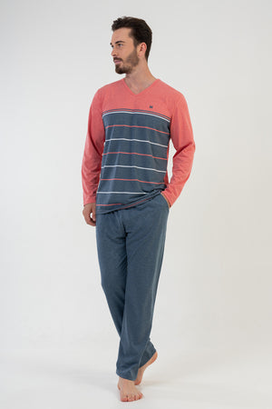 Man Coral Pyjama Set