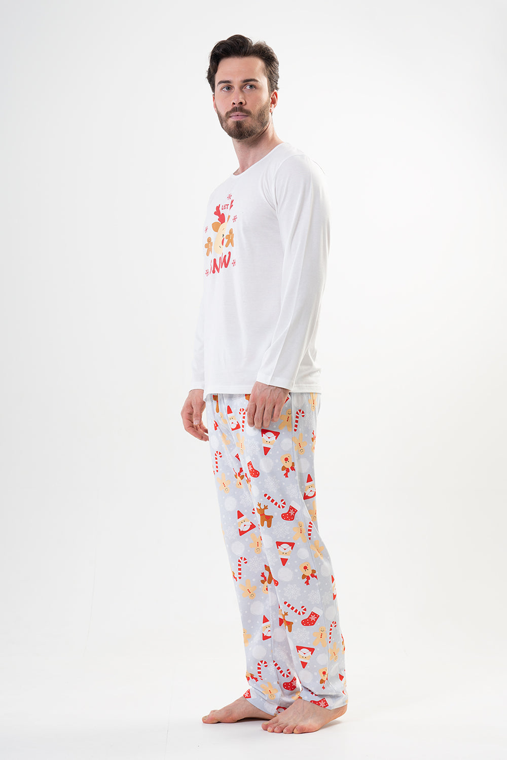 CEPLI ERKEK P.SUPREM O YAKA UZUN KOL PIJAMA TAKIM 204167 - Vienetta1.GrupBRIGHT WHITE