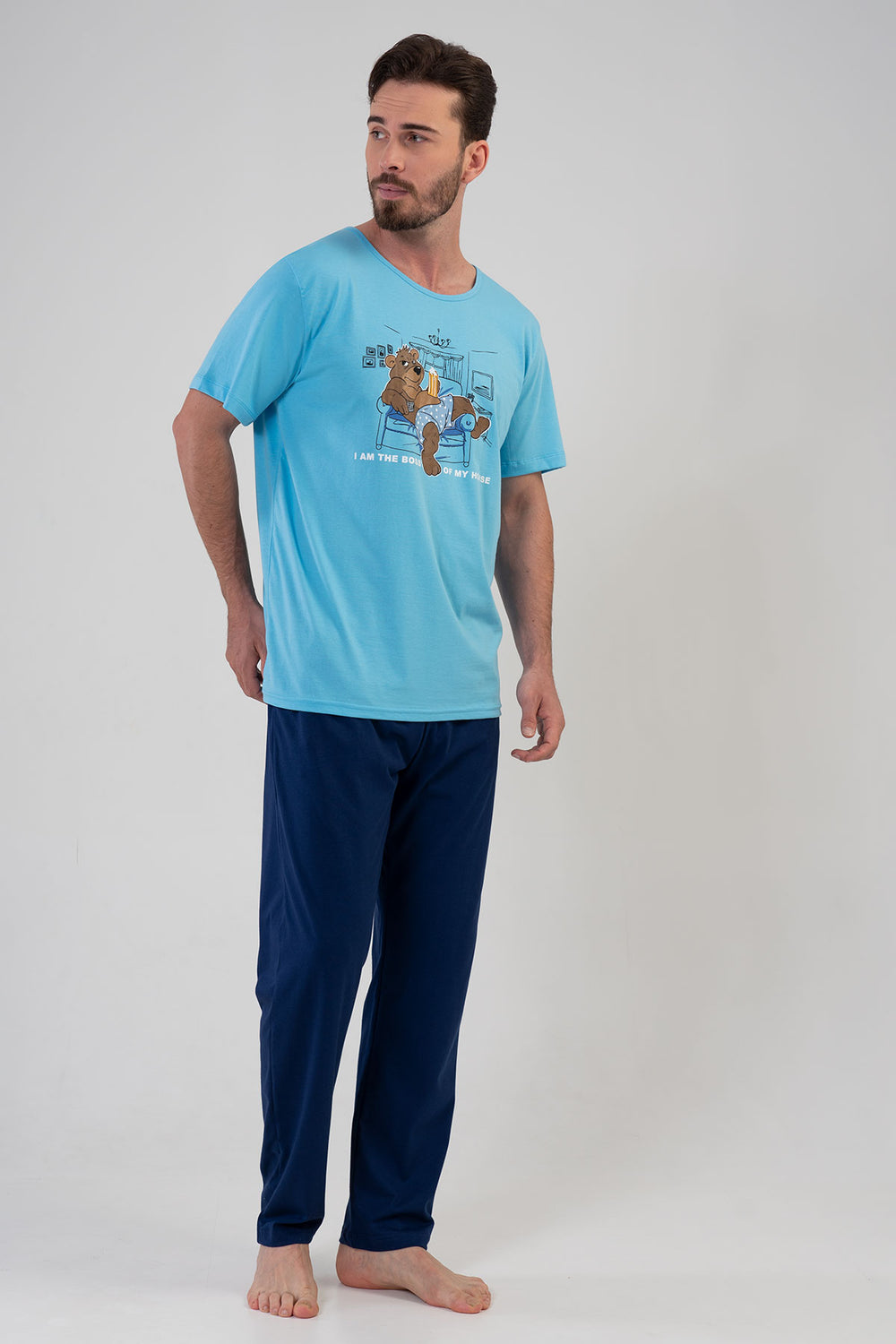 CEPLI ERKEK P.SUPREM XXL O YAKA KISA KOL PIJAMA TAKIM 208036 - Vienetta4.GrupBLUE ATOLL