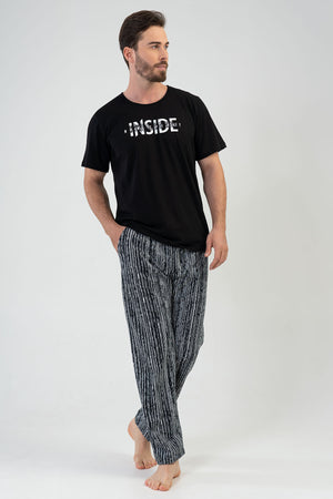 CEPLI ERKEK P.SUPREM O YAKA KISA KOL PIJAMA TAKIM 208057 - Vienetta1.GrupBLACK