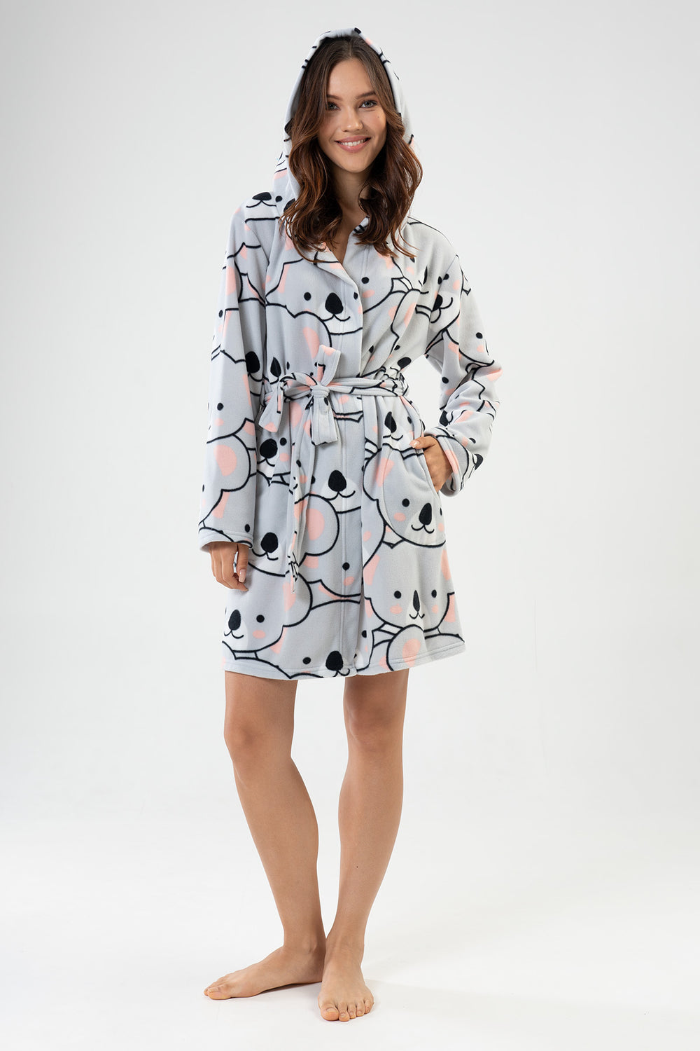 KADIN POLAR KAPSONLU UZUN KOL KISA SABAHLIK 209004