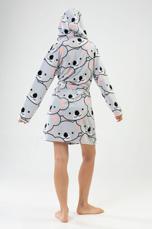 KADIN POLAR KAPSONLU UZUN KOL KISA SABAHLIK 209004 - Vienetta1.GrupGRI MELANJ