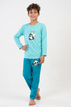 ERKEK COCUK P.SUPREM O YAKA UZUN KOL PIJAMA TAKIM 209029 - Vienetta1.GrupMINT