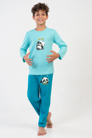 ERKEK COCUK P.SUPREM O YAKA UZUN KOL PIJAMA TAKIM 209029 - Vienetta1.GrupMINT