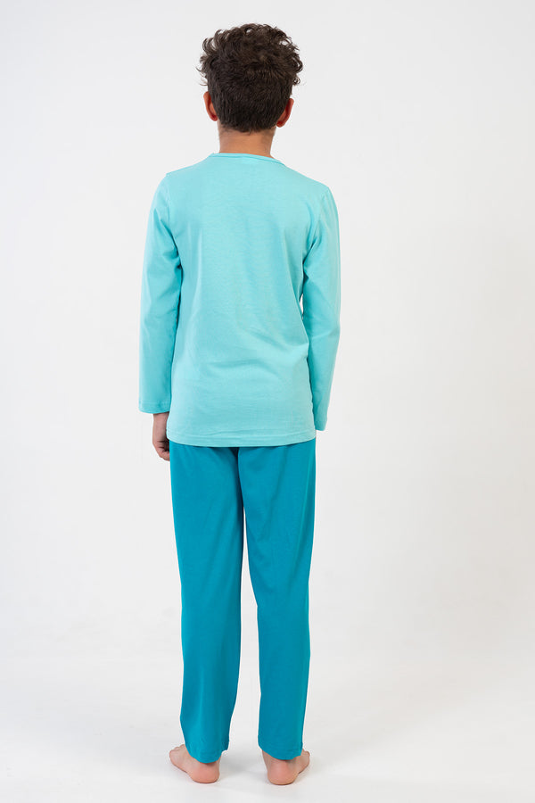ERKEK COCUK P.SUPREM O YAKA UZUN KOL PIJAMA TAKIM 209029 - Vienetta1.GrupMINT