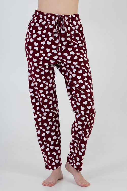 KADIN INTERLOK XXL CEPLI TEK ALT PIJAMA 210002 - Vienetta1.GrupBORDEAUX
