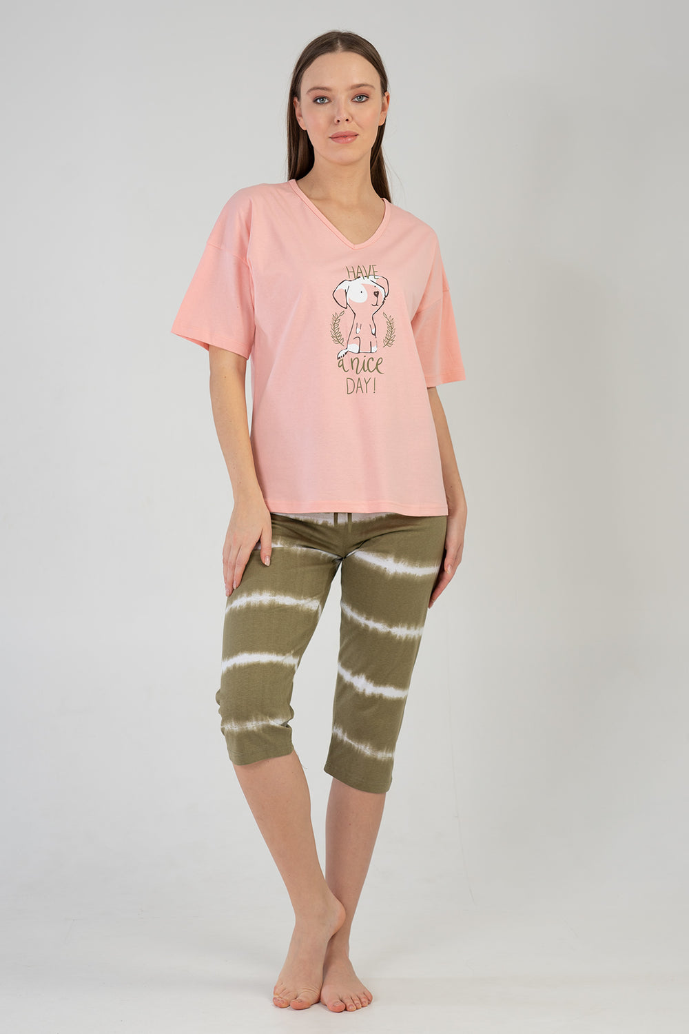 KADIN P.SUPREM V YAKA DUSUK OMUZLU KISA KOL KAPRI TAKIM - Vienetta1.Grup14 - 1420TCX