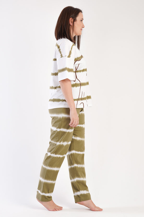 KADIN P.SUPREM XXL V YAKA DUSUK OMUZLU KISA KOL PIJAMA TAKIM - Vienetta1.GrupBEYAZ 11419 - 4