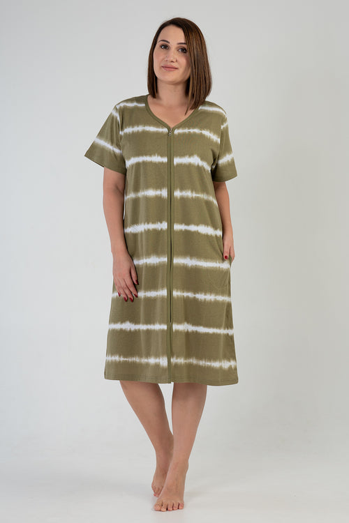 KADIN P.SUPREM XXL KISA KOL FERMUARLI CEP EV ELBISESI