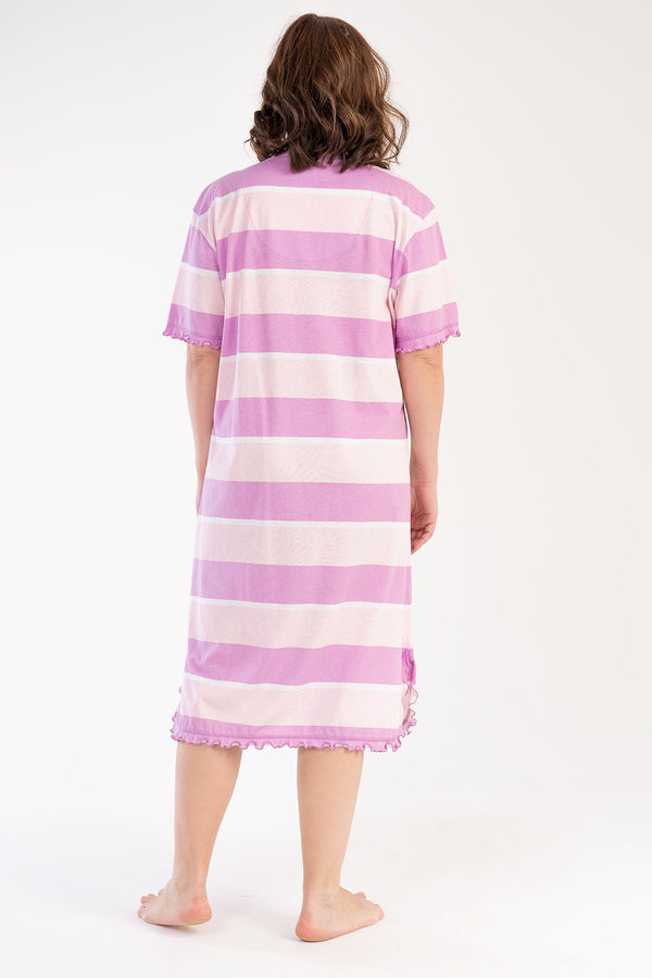 KADIN XXL KISA KOL BABANNE GECELIK 211229 - Vienetta1.GrupPINK