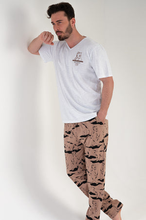 ERKEK SUPREM KISA KOL PIJAMA TAKIM 212437 - Vienetta1.GrupBG1410 KARMELANJ