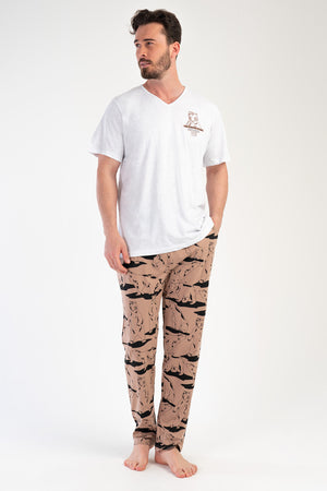 ERKEK SUPREM KISA KOL PIJAMA TAKIM 212437 - Vienetta1.GrupBG1410 KARMELANJ