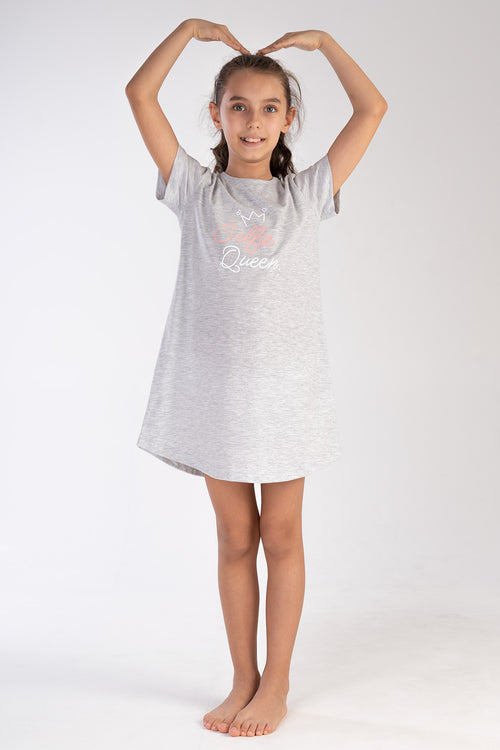 KIZ COCUK KISA KOL KUCUK YAS (3/4 - 9/10) TUNIK 212582 - Vienetta1.GrupG0 MELANJ