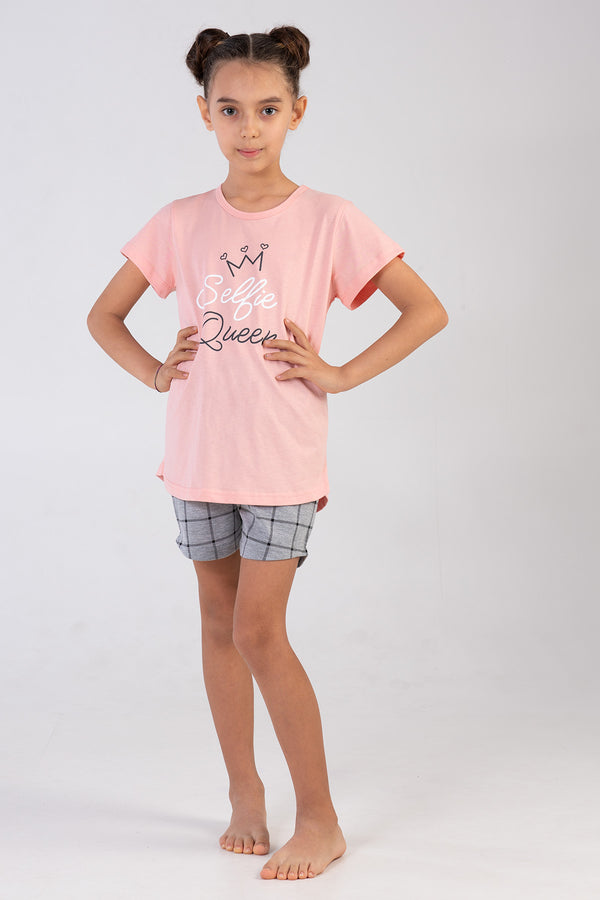 Kids' Girl Big Age Selfie Queen Short Set