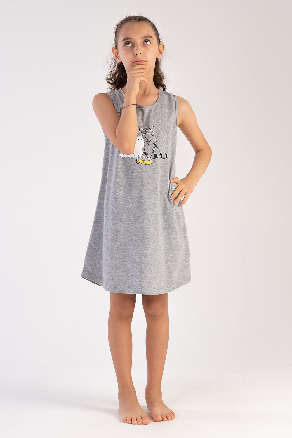 Kids' Girl Big Age Meow Tunic