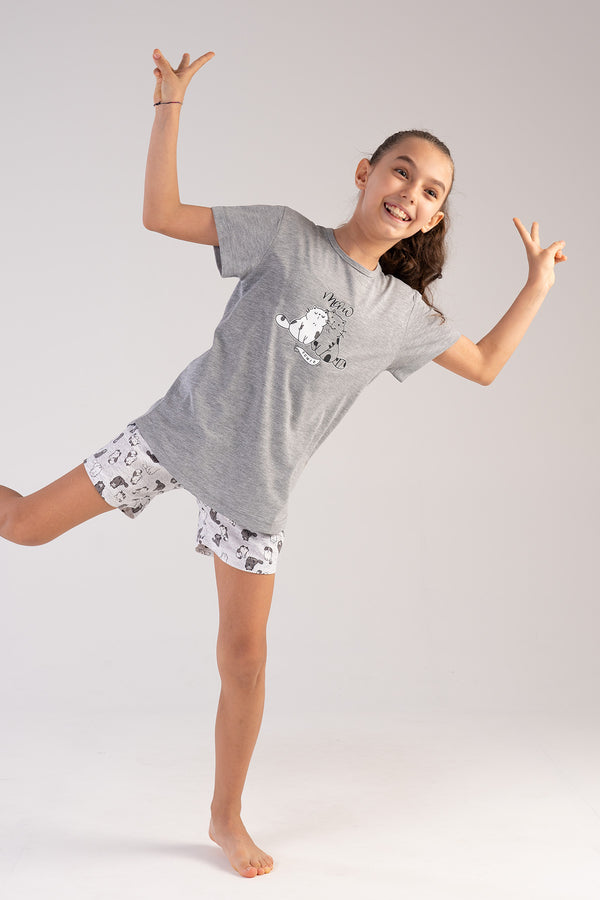 KIZ COCUK KISA KOL BUYUK YAS (9/10 - 15/16) SORT TAKIM 212689 - Vienetta1.GrupG2 MELANJ