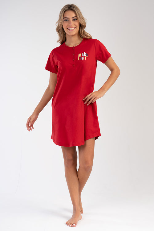 Woman Red Art Tunic