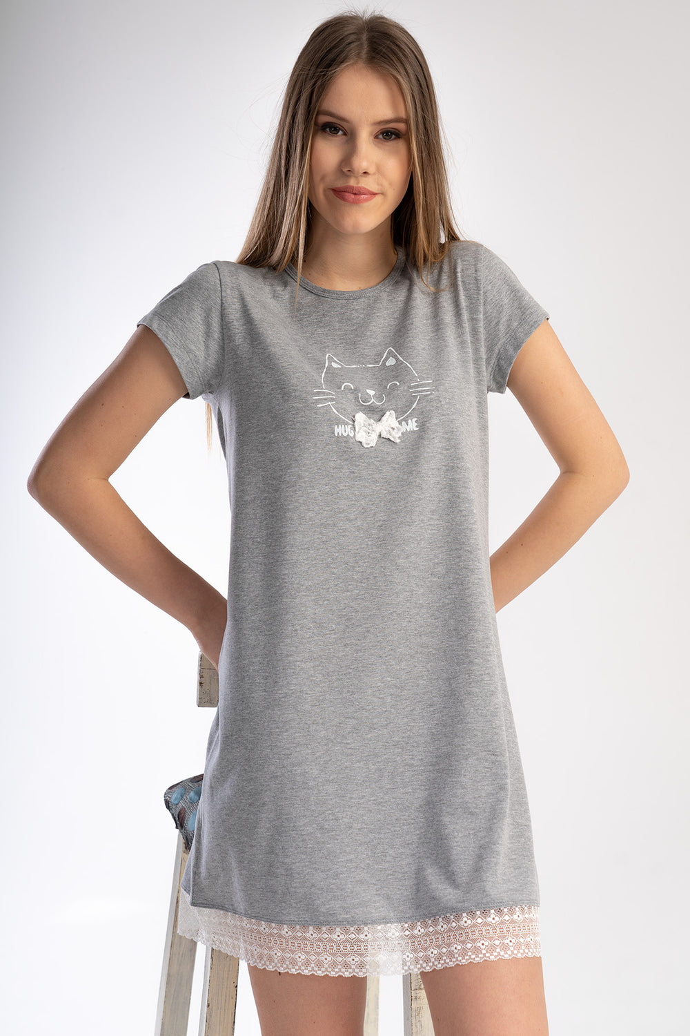 KADIN KISA KOL TUNIK 303001 - Vienetta1.GrupG2 MELANJ