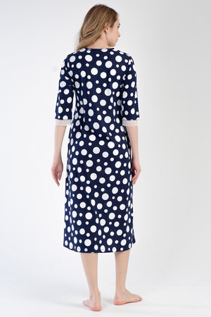 Woman Modal Indigo V Neck Pocket Detail Dress