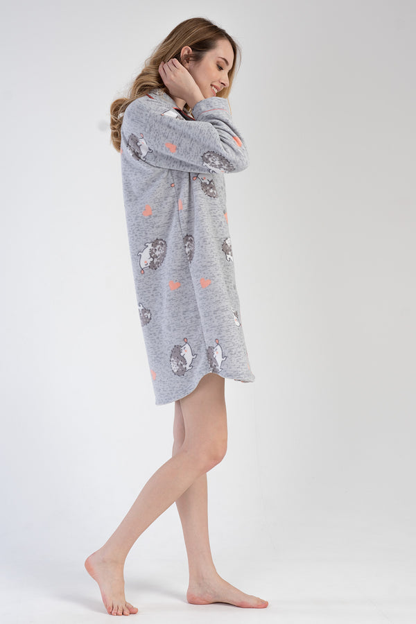 Woman Hedgehog Buttoned Tunic