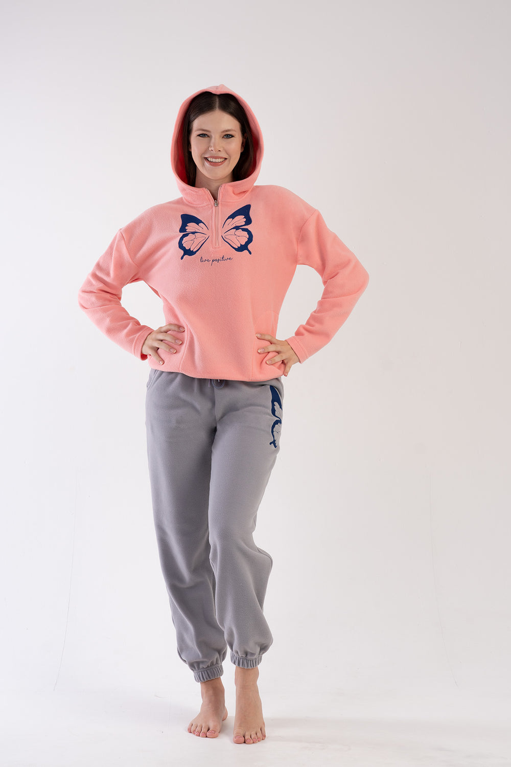 Woman Fleece Butterfly Pyjama Set