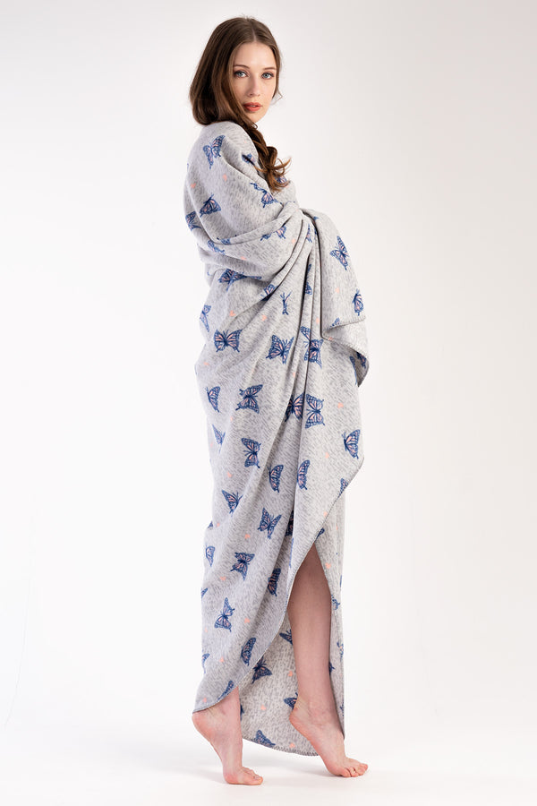 Butterfly Gray Blanket