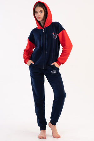 KADIN POLAR UZUN KOL PIJAMA TAKIM 303053 - Vienetta1.GrupY.LACIVERT