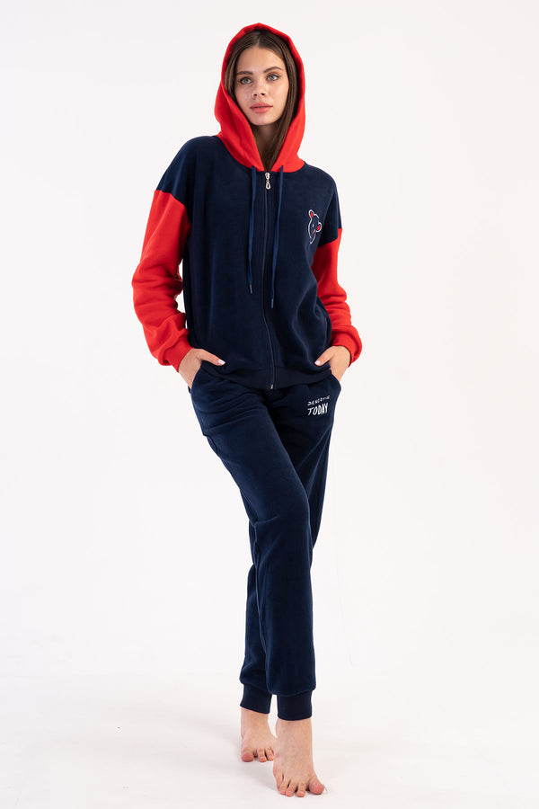 KADIN POLAR UZUN KOL PIJAMA TAKIM 303053 - Vienetta1.GrupY.LACIVERT