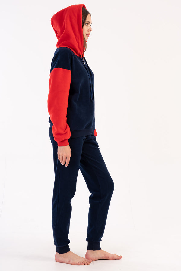 KADIN POLAR UZUN KOL PIJAMA TAKIM 303053 - Vienetta1.GrupY.LACIVERT