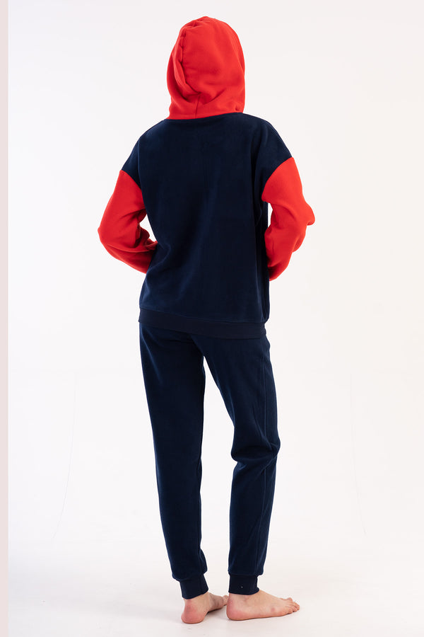 KADIN POLAR UZUN KOL PIJAMA TAKIM 303053 - Vienetta1.GrupY.LACIVERT