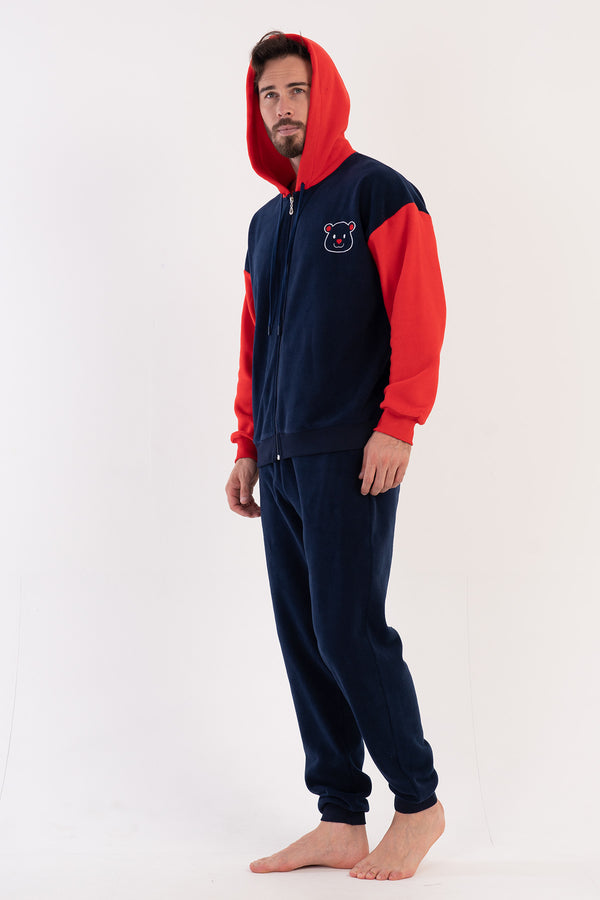 ERKEK POLAR UZUN KOL PIJAMA TAKIM 303054 - Vienetta1.GrupY.LACIVERT