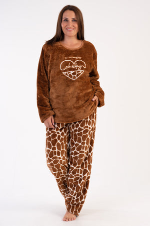 Woman Big Size Soft Fleece Chicky Pyjama Set