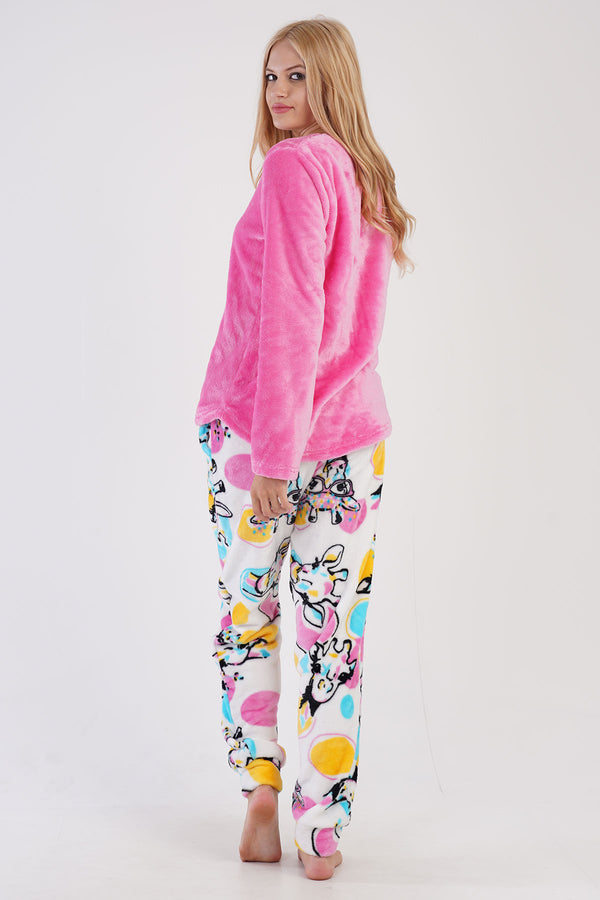 KADIN SOFT UZUN KOL PIJAMA TAKIM 303085 - Vienetta1.GrupPINK